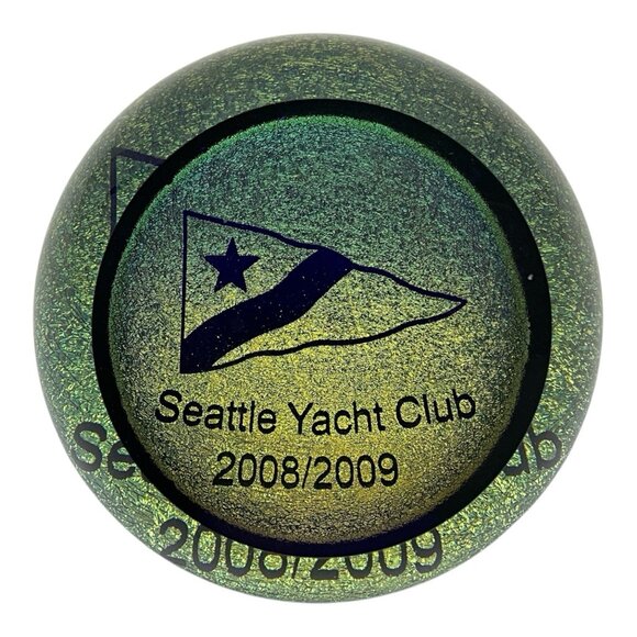 Glass Eye Studio Paperweight Seattle Yacht Club 2008- 2009 Gold Flecks Collectib - Picture 1 of 12